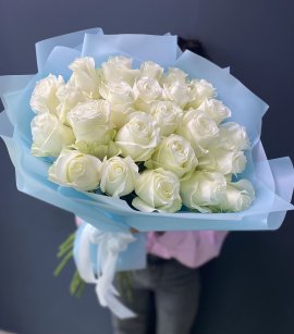 25 Белых роз Эквадор (дизайн)